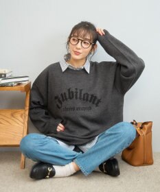 WEGO 【新色追加/ユニセックス着用ITEM/SMLサイズ展開】ジャガードグラフィックプルオーバー（LS）