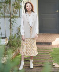 Feroux プリーツコンビ ブラウス