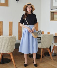 Tiaclasse L 【小倉優子さん着用・洗える・接触冷感・汗ジミ防止】“サマさまカットソー”ハーフスリーブベーシックトップス