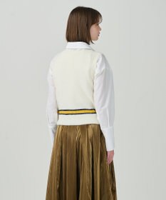 GRACE CONTINENTAL シャギーバイカラーニットノースリーブ