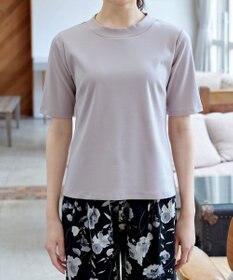 Tiaclasse L 【小倉優子さん着用・洗える・接触冷感・汗ジミ防止】“サマさまカットソー”ハーフスリーブベーシックトップス