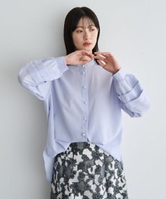 YECCA VECCA 2way裾アレンジパール釦ブラウス