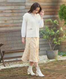 Feroux プリーツコンビ ブラウス