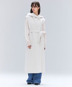 BEIGE， LEMOORE / ウールリバーフード付きロングジレ
