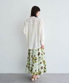 YECCA VECCA 2way裾アレンジパール釦ブラウス