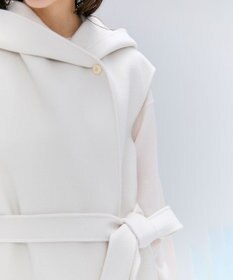 BEIGE， LEMOORE / ウールリバーフード付きロングジレ