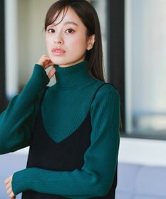 Tiaclasse L 【新色追加・洗える】リブタートルニット