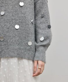 GRACE CONTINENTAL スパンコールニットトップ