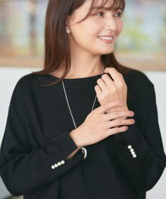 Tiaclasse L 【洗える】袖パールドルマントップス