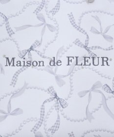Maison de FLEUR リボンパールプリントマルチポケットトートバッグ
