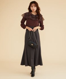 Feroux 【洗える】ラッフルコンビ ニット