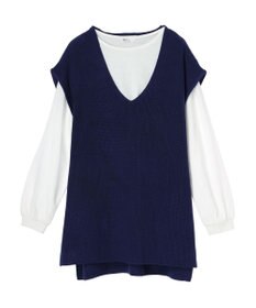 CRAFT STANDARD BOUTIQUE 【２点セット】片畦ニットベスト＋ロンＴＥＥ