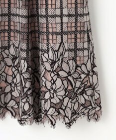 ANY SIS 【洗える】フラワーレースチェックパネル スカート