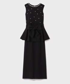 GRACE CONTINENTAL ペプラムリボンドレス