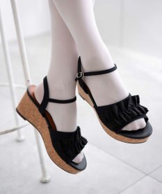 WEGO ウェッジソールフリルサンダル