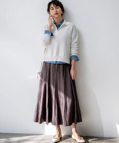 23区 L 【先行予約】マットライトタフタ フレアスカート