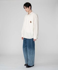 WEGO 【ユニセックス着用ITEM/MLサイズ展開】オックスフォードエンブレムシャツ（LS）