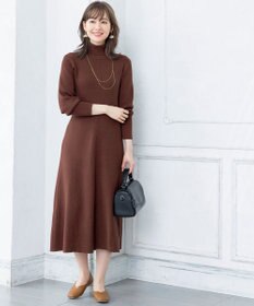 Tiaclasse 【洗える】大人上品なニットカーデ＋ワンピースセット