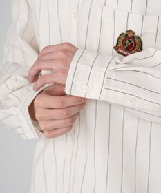 WEGO 【ユニセックス着用ITEM/MLサイズ展開】オックスフォードエンブレムシャツ（LS）