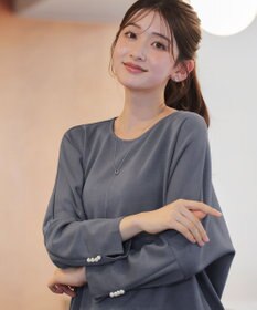 Tiaclasse L 【洗える】袖パールドルマントップス