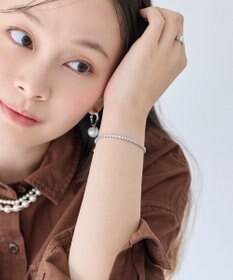 Phoebe ラインストーンスライドテニスブレスレット　シルバー