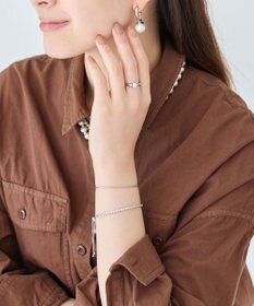 Phoebe ラインストーンスライドテニスブレスレット　シルバー