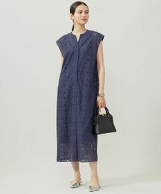 自由区 S 【洗える】フラワータイルレース ワンピース