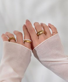Phoebe 【伸びるリング・金属アレルギー対応】バブルフィットリング　ゴールド
