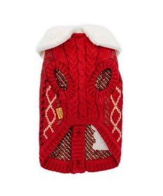 PET PARADISE スヌーピー ハグ 背開き ニット 《レッド》 小型犬