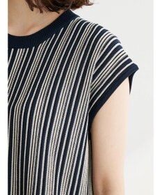 Green Parks ストライプ柄ニットドッキングワンピース