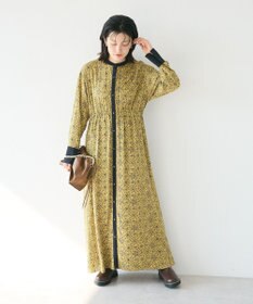 CRAFT STANDARD BOUTIQUE 総柄バイカラーワンピース