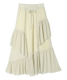 earth music&ecology シアー楊柳アシメティアードスカート