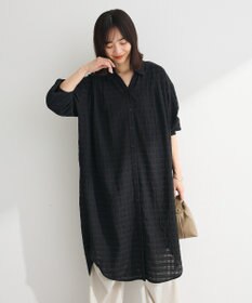 Green Parks シアーチェックシャツワンピース