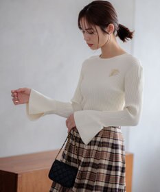 組曲 【WEB限定】ELENAフレアスリーブ リブニット