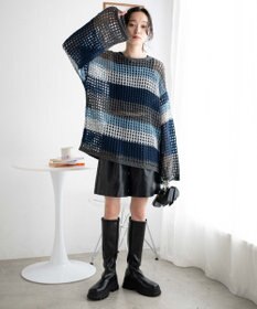 WEGO ビッグメッシュニットプルオーバー