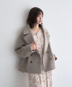 YECCA VECCA ボタニカル柄ボウタイプリーツワンピース