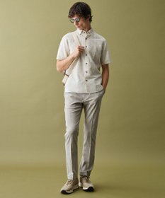 JOSEPH ABBOUD 【キングサイズ・清涼・リネンブレンド】コットンリネン ボイルフラワープリント 半袖シャツ