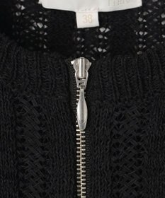 自由区 L ストライプパターンジップ ニット