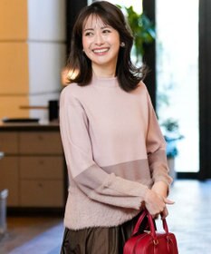 ANY SIS フェザーブロッキング ニット