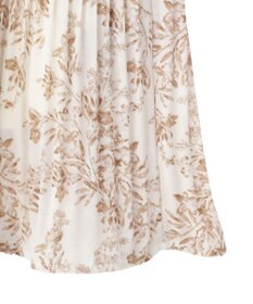 YECCA VECCA ボタニカル柄ボウタイプリーツワンピース