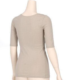 Wing カップ付きあったかインナー オーガニックコットン混(身生地部) ムレにくい 【綿の贅沢 オーガニック】 5分袖 半袖 秋 冬 ET4533 ウイング／ワコール