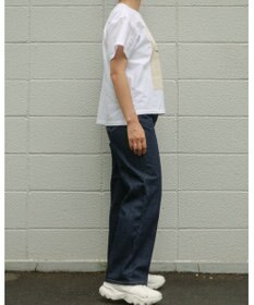 muuc つゆ草刺繍半袖プルオーバー〈日本製・上質な天然素材・遠州織物〉〈繊細なオリジナル花刺繍〉〈ゆったりフリーサイズ〉〈上品な大人の布帛Tシャツ〉