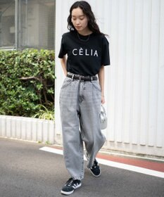 WEGO 【ユニセックス着用ITEM/ウエストゴム/SMLサイズ展開】デニムルーズテーパードパンツ