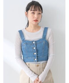 earth music&ecology フロントボタンデニムビスチェ