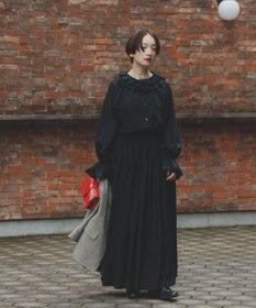 #Newans 【前後着用可能】【高山都さんコラボ】ビッグカラー２WAYブラウス