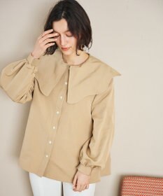 #Newans 【洗濯機可能/シワになりにくい】〈小柄さんにお勧め〉ウェービーカラーブラウス