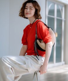 23区 【先行予約】ピュアリネンハイゲージ パフスリーブ ニット