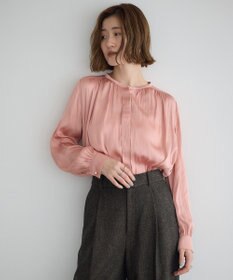YECCA VECCA サテンギャザーブラウス