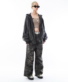 WEGO 【ユニセックス着用ITEM】PUフードブルゾン