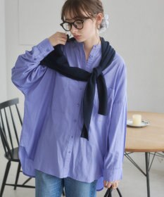 WEGO 着丈が選べる オーバーサイズ バンドカラー シャツ / ストライプ / 無地